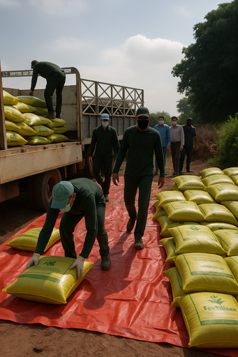 A bag of mixed cow and poultry fertilizer 
